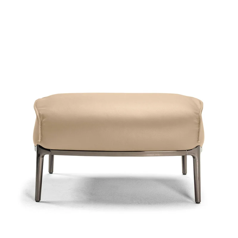 Leather Ottoman ARCHIBALD by Jean-Marie Massaud for Poltrona Frau