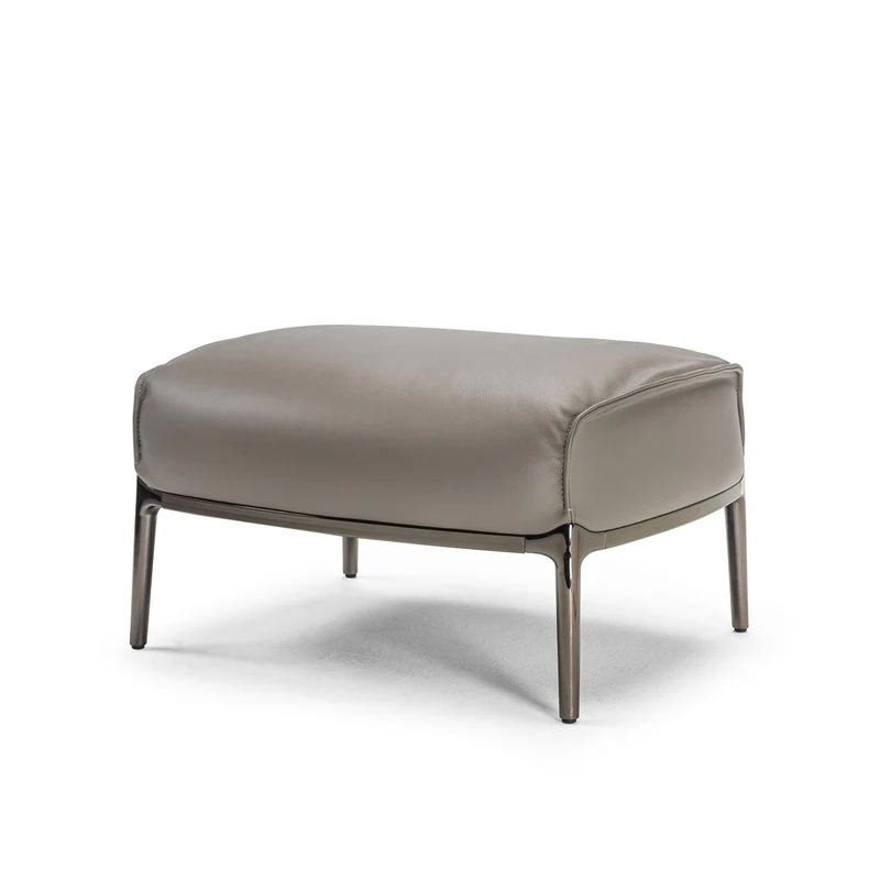Leather Ottoman ARCHIBALD by Jean-Marie Massaud for Poltrona Frau