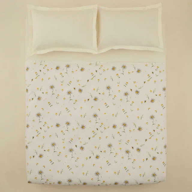 Karaca Emma Piquédecke aus 100 % Baumwolle, 200 × 220 cm, Gelb