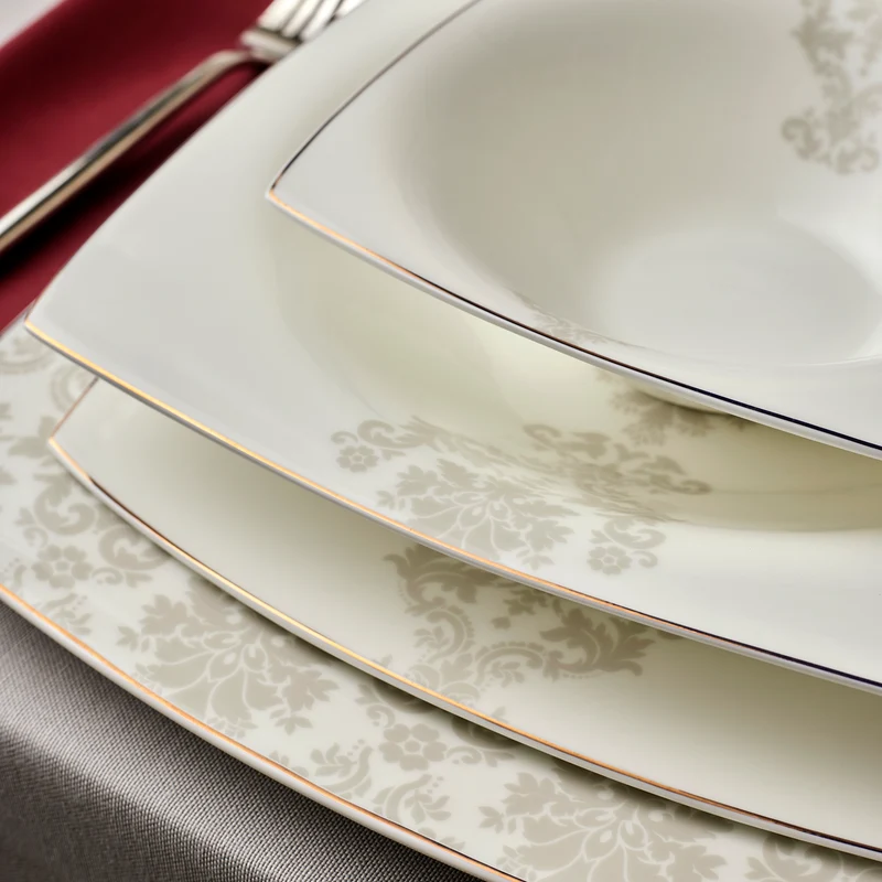 Karaca Fine Pearl Paris 58-teiliges Tafelservice für 12 Personen