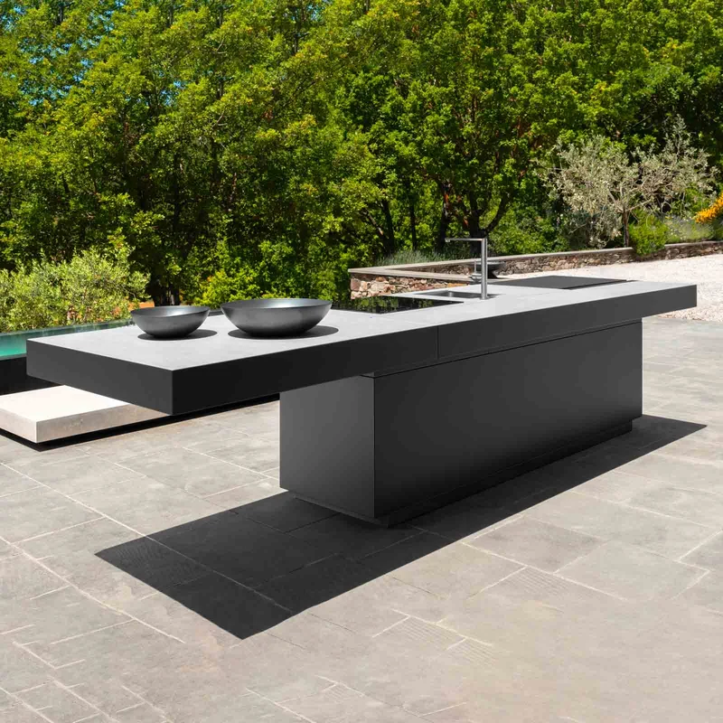 Outdoor Kitchen with Island TIKAL 3 Modules by Nicola De Pellegrini for Talenti