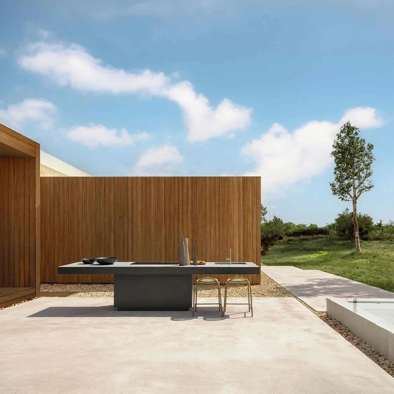 Outdoor Kitchen with Island TIKAL 3 Modules by Nicola De Pellegrini for Talenti