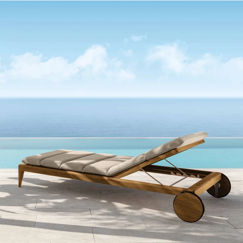 Upholstered Sunbed CRUISE Teak by Ludovica + Roberto Palomba for Talenti