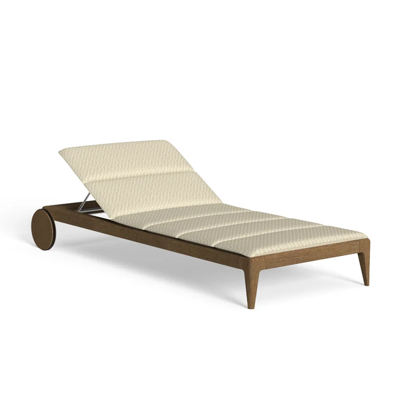 Upholstered Sunbed CRUISE Teak by Ludovica + Roberto Palomba for Talenti