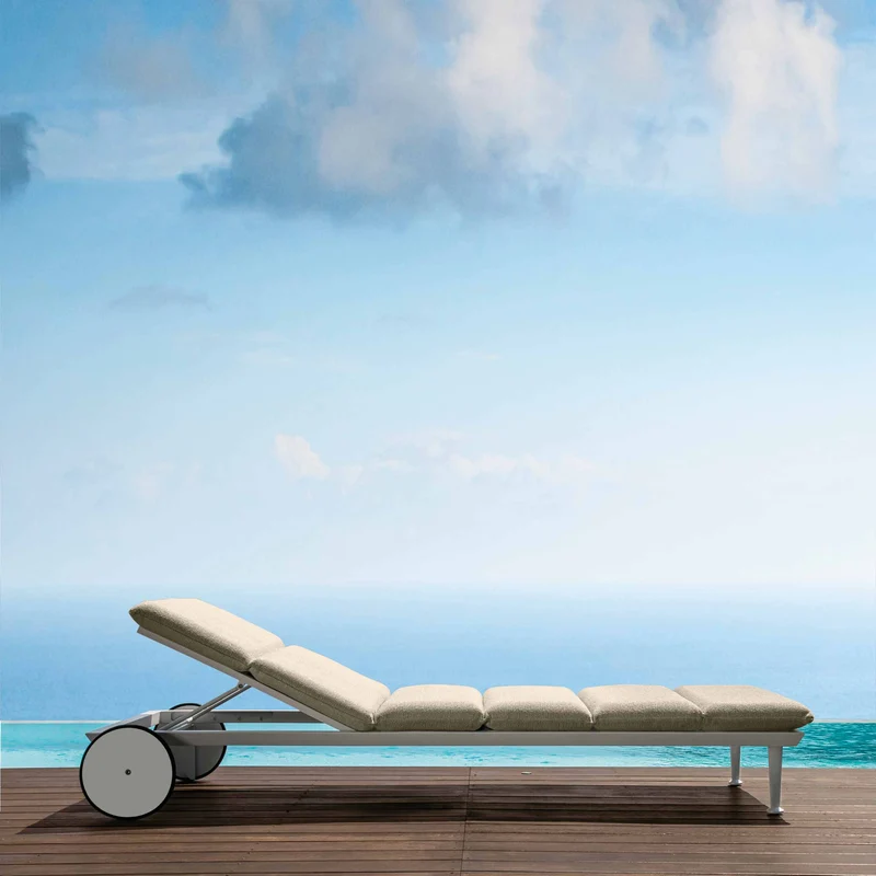 Upholstered Sunbed CRUISE Alu by Ludovica + Roberto Palomba for Talenti