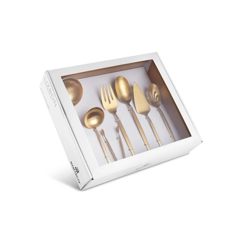 Karaca Lizbon 7-teiliges Servierset in Box, Gold