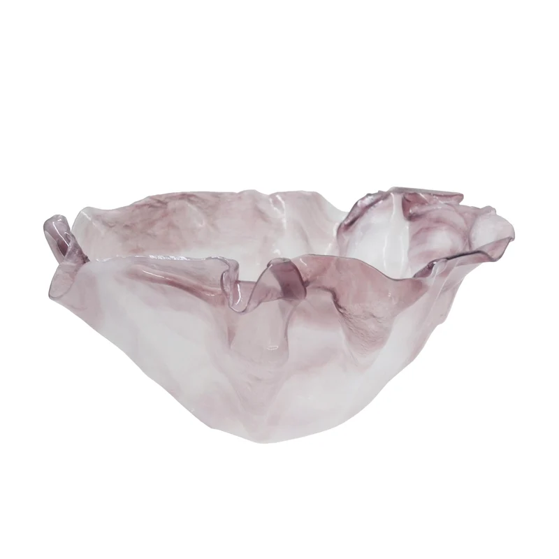Murano Glass Centerpiece Bowl STROPICCIATO by D.i. Più Andretto Design