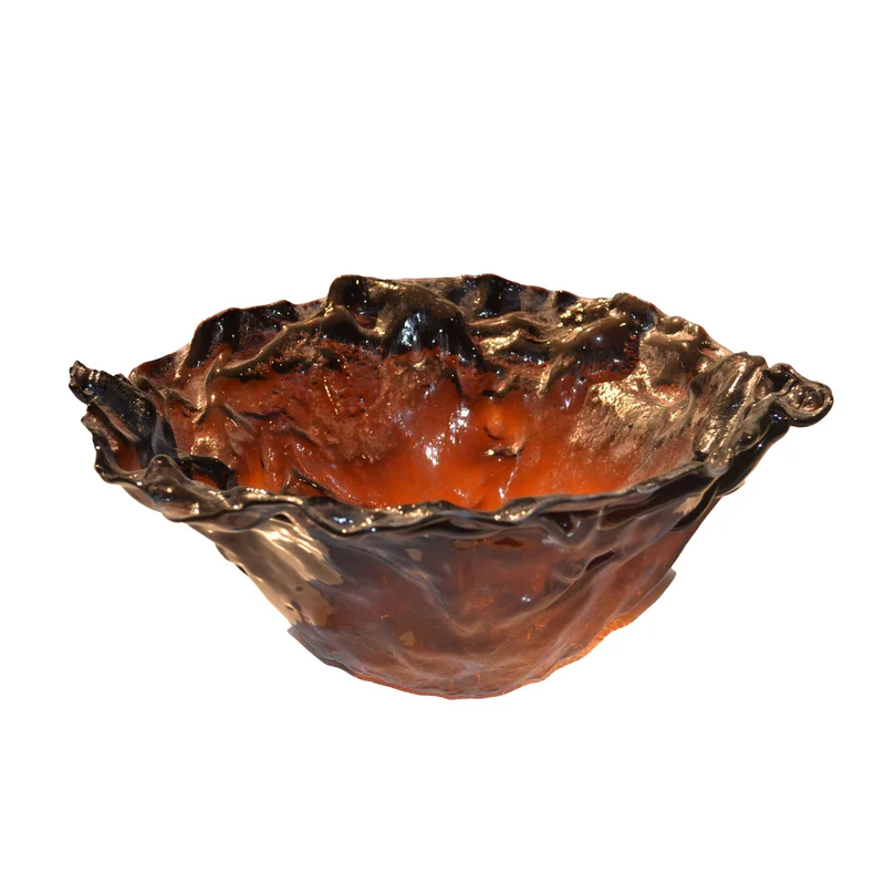Murano Glass Centerpiece Bowl STROPICCIATO by D.i. Più Andretto Design