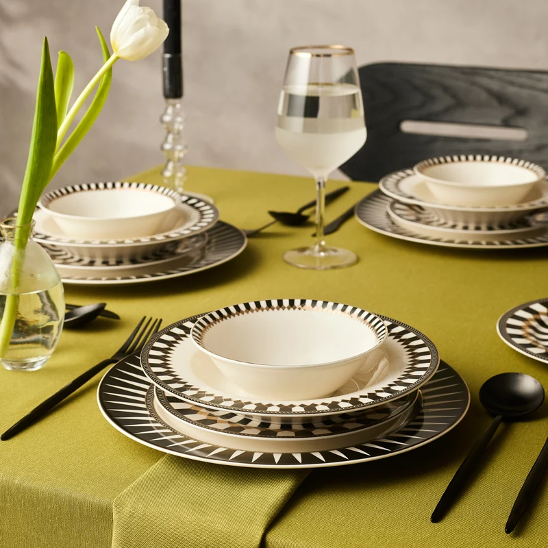 Karaca Elegance Bone Helsinki 24-teiliges Tafelservice für 6 Personen