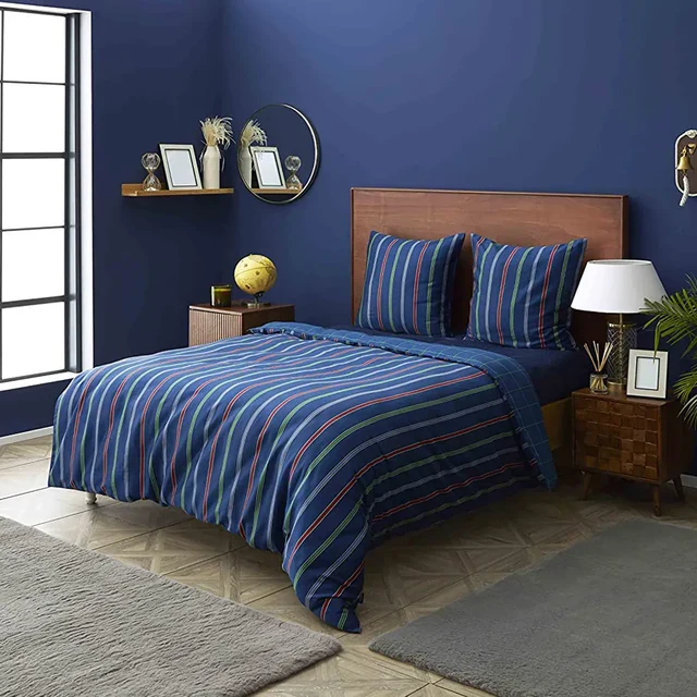 Nautica Home Ray Bettbezug aus 100 % Baumwolle, 200 × 200 cm, Navy Blue Multi