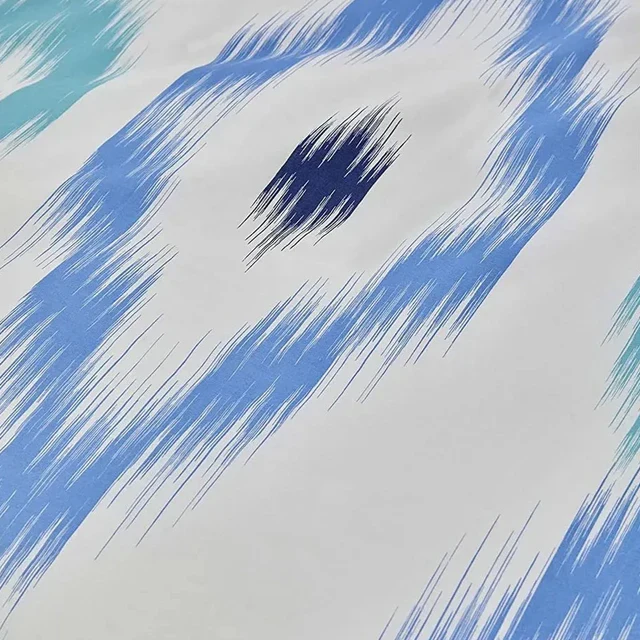 Nautica Home Ikat Bettbezug-Set aus 100 % Baumwolle, 135 × 200 cm, Weiß-Blau