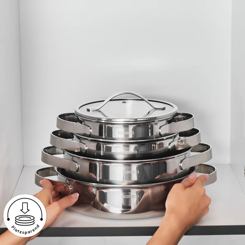 Karaca 3 Ply Culinara 8 Teilig Kochgeschirr Set