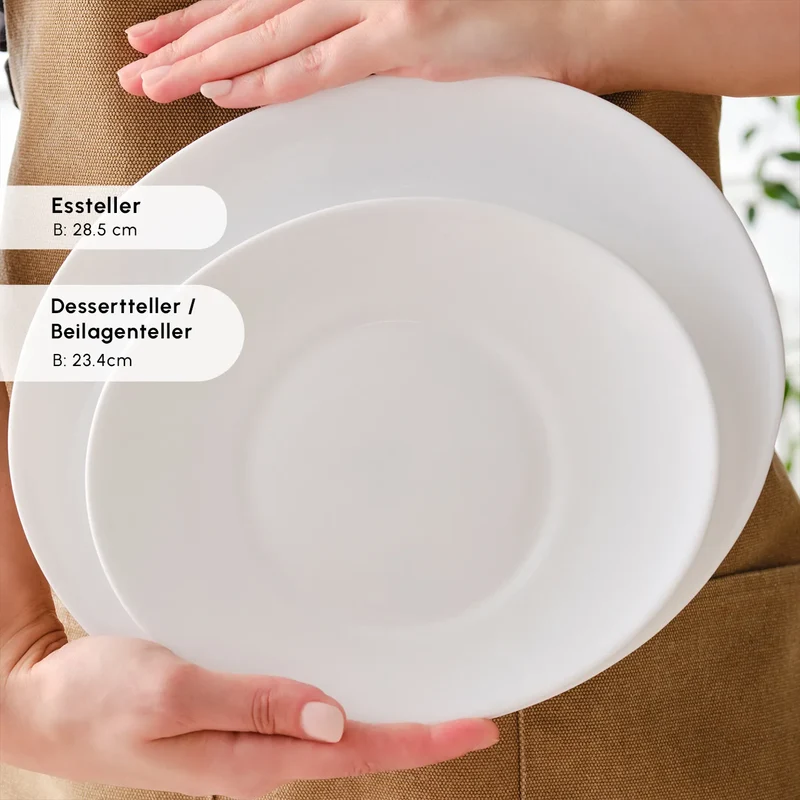 Karaca White Pure Opal Glas Tafelservice 24-teilig für 6 Personen