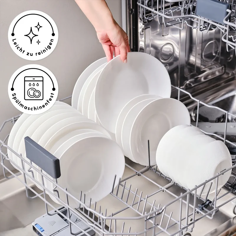 Karaca White Pure Opal Glas Tafelservice 24-teilig für 6 Personen