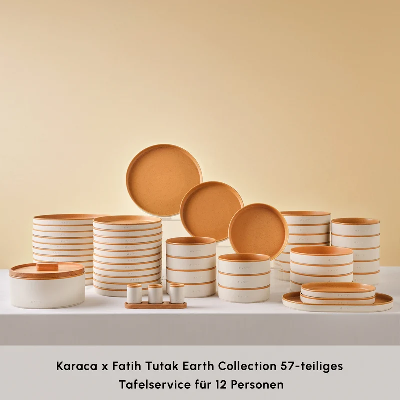 Karaca x Fatih Tutak Earth Collection 57-teiliges Tafelservice für 12 Personen