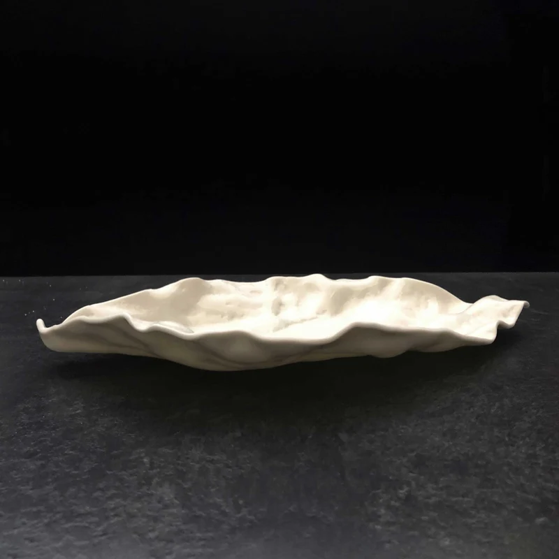 Murano Glass Centerpiece LEAF STROPICCIATO by D.i. Più Andretto Design