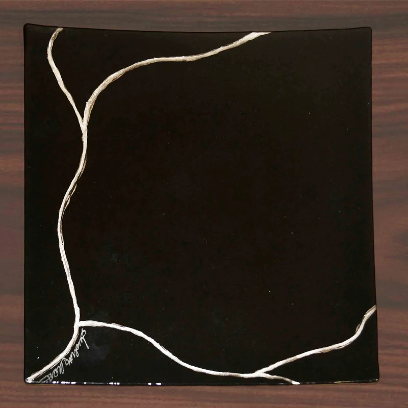 Murano Glass Square Tray KINTSUGI by D.i. Più Andretto Design
