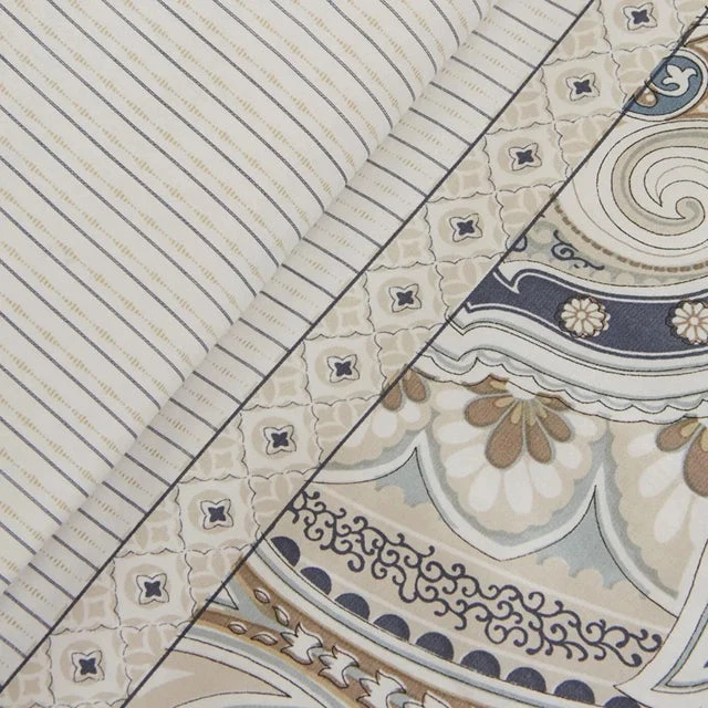 Karaca Lemy Doppel Bettwäscheset 100% Baumwoll-Satin Blau 200x220 Cm