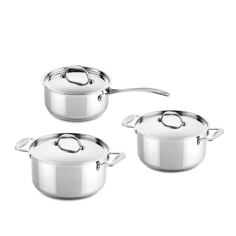 Stainless Steel Pan CASSEROLE GLAMOUR STONE Set of Three by Mepra