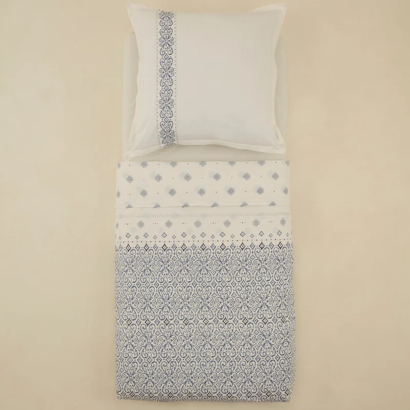 Karaca Marino Renforcé Bettwäsche-Set, Einzelbett, Blau