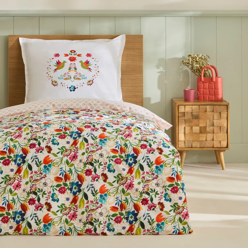 Karaca Parlin Renforcé Bettwäsche-Set, Einzelbett, Fuchsia