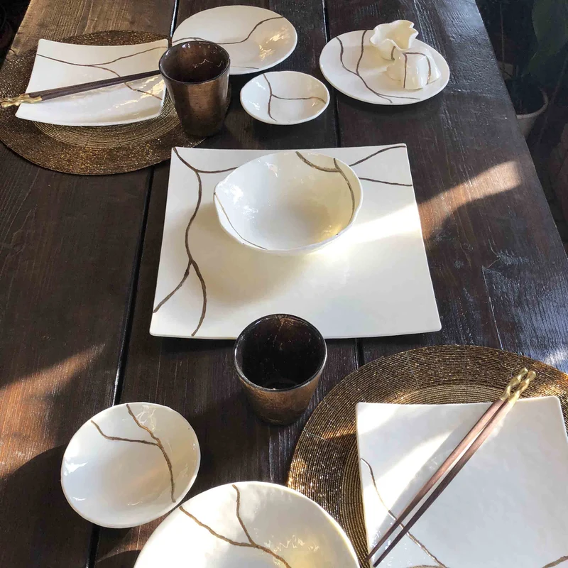 Murano Glass Rice Bowl KINTSUGI by D.i. Più Andretto Design