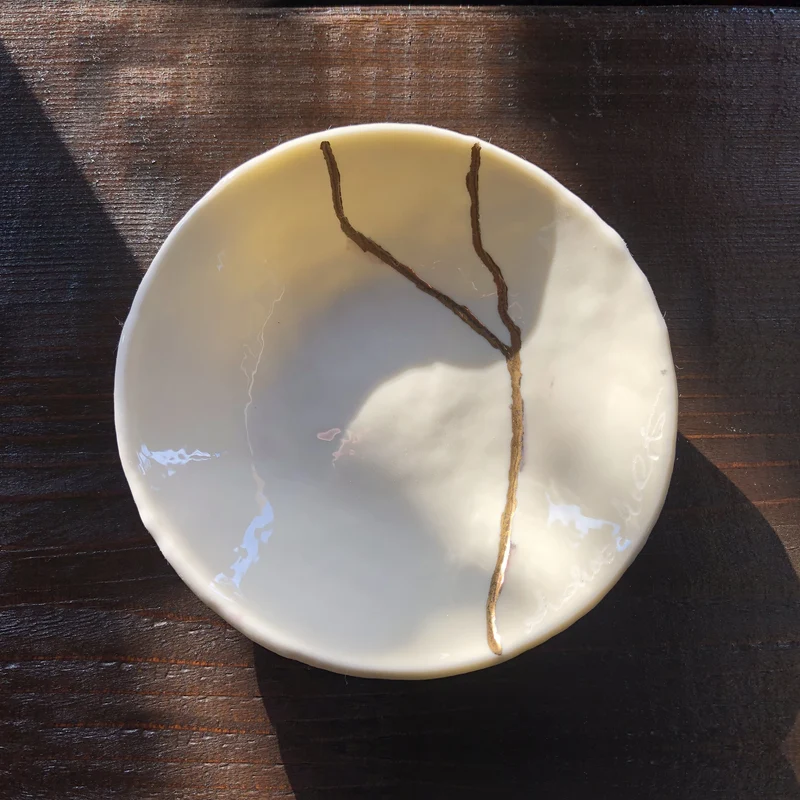 Murano Glass Round Sushi Set KINTSUGI by D.i. Più Andretto Design