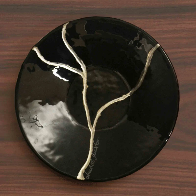Murano Glass Round Sushi Set KINTSUGI by D.i. Più Andretto Design