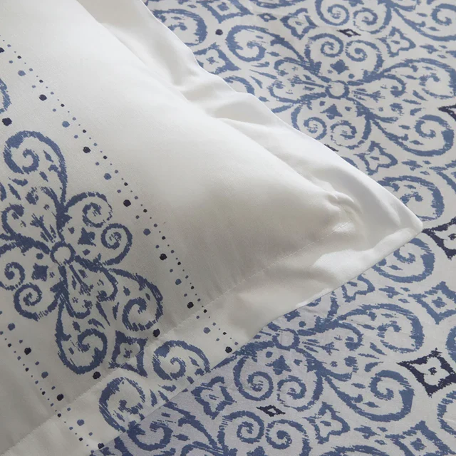Karaca Marino Bettwäsche-Set aus 100 % türkischer Baumwolle, Doppelbett, Blau