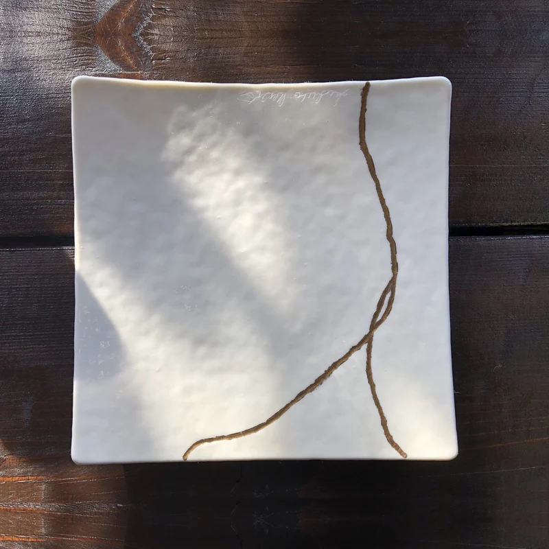 Murano Glass Square Sushi Set KINTSUGI by D.i. Più Andretto Design