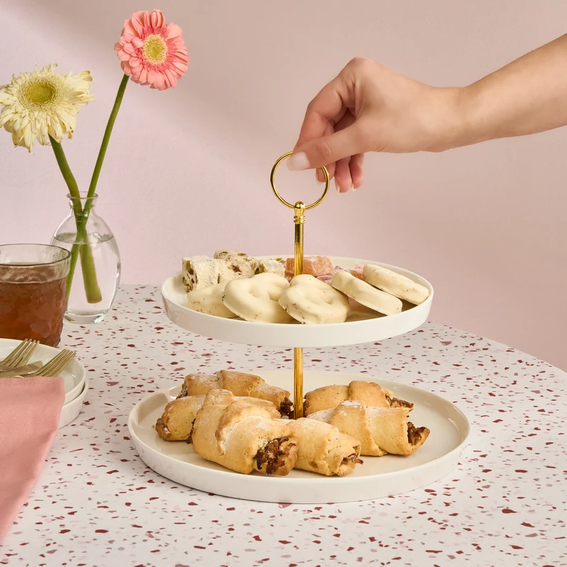 Karaca Salvare 2-stöckige Kuchenetagere, weiß