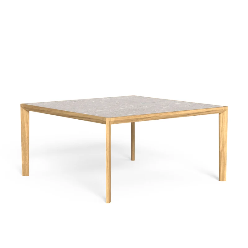 Outdoor Wood and Marble Dining Table CLEOSOFT/WOOD by Marco Acerbis for Talenti