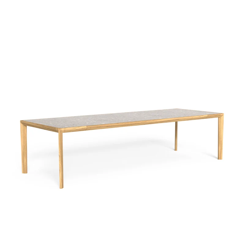 Outdoor Wood and Marble Dining Table CLEOSOFT/WOOD by Marco Acerbis for Talenti