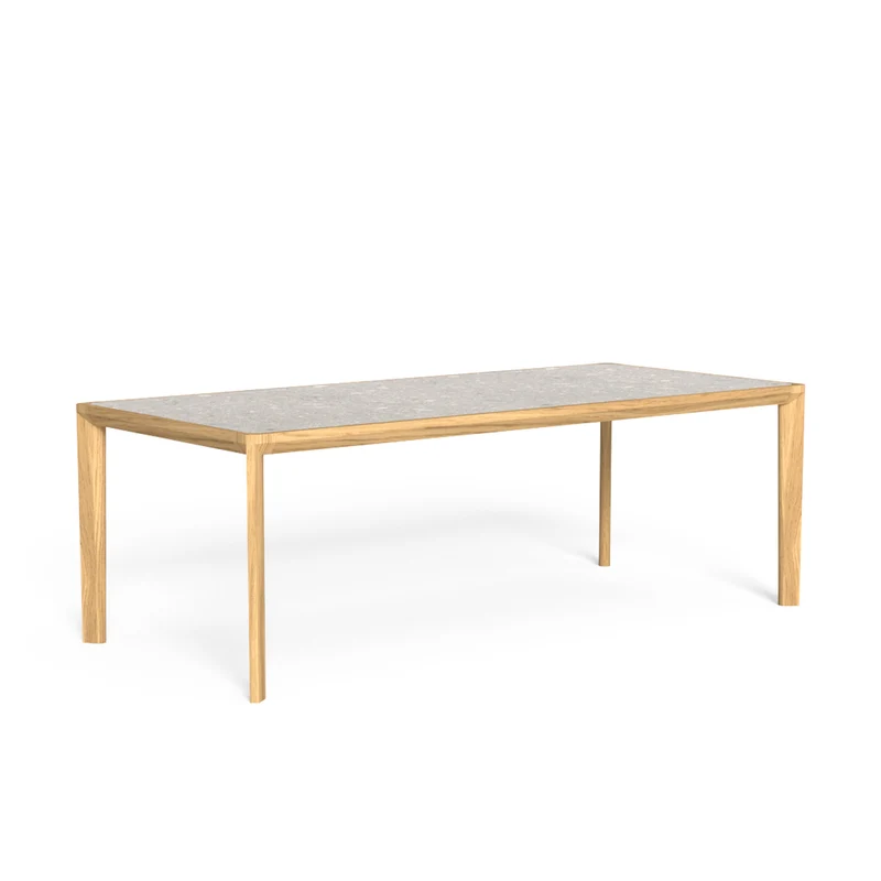 Outdoor Wood and Marble Dining Table CLEOSOFT/WOOD by Marco Acerbis for Talenti
