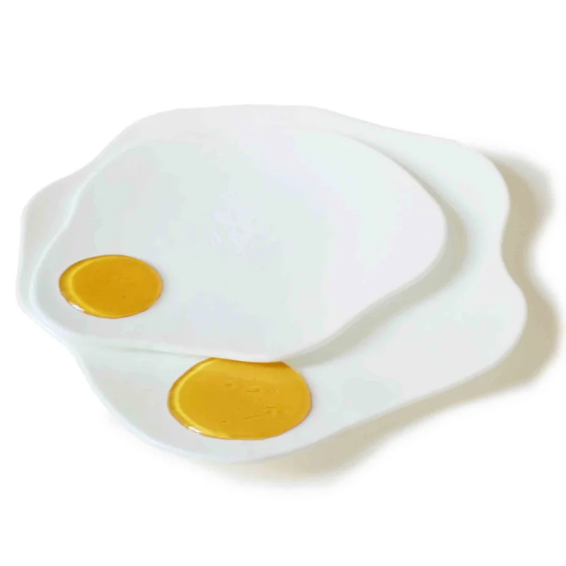 Murano Glass Dinnerware Set UOVO FRITTO by D.i. Più Andretto Design