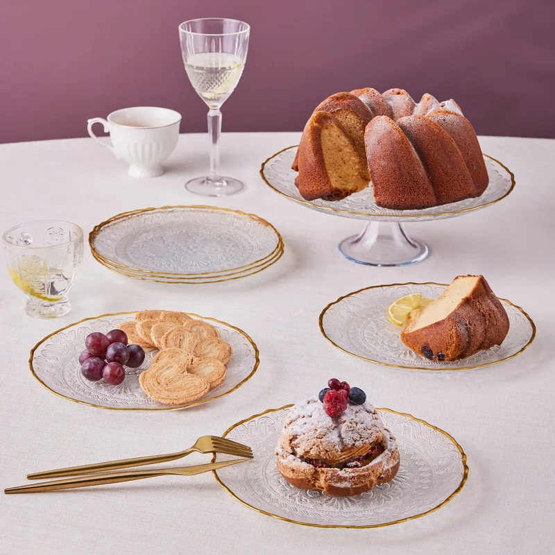 Karaca Dalia Gold Dessert-Set für 6 Personen, 7 teilig