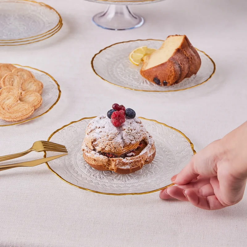 Karaca Dalia Gold Dessert-Set für 6 Personen, 7 teilig