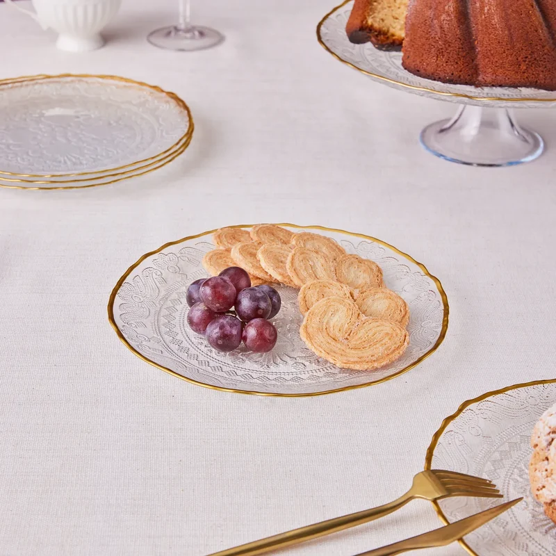 Karaca Dalia Gold Dessert-Set für 6 Personen, 7 teilig