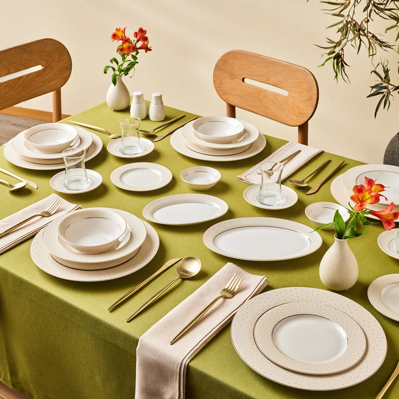 Karaca Elegance Bone Alessa 60-teiliges Tafel- und Frühstücksset für 8 Personen