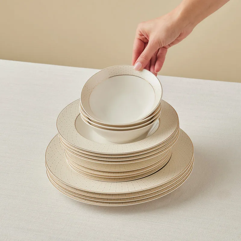 Karaca Elegance Bone Alessa 60-teiliges Tafel- und Frühstücksset für 8 Personen