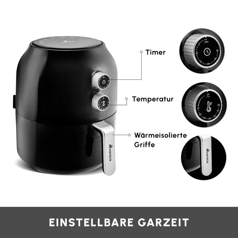 Karaca Multifry Fritteuse, Schwarz, 3.5L, 1300W