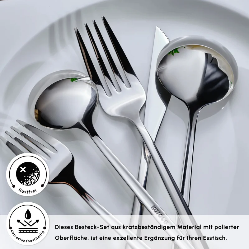 Karaca Orion Platin 12-Personen 84-Teiliges Besteckset