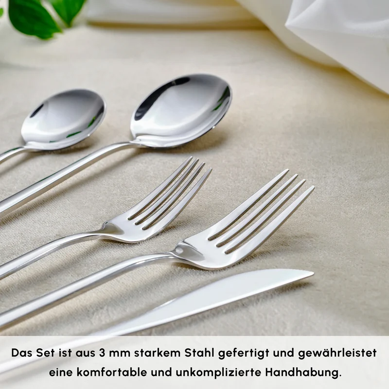 Karaca Orion Platin 12-Personen 84-Teiliges Besteckset