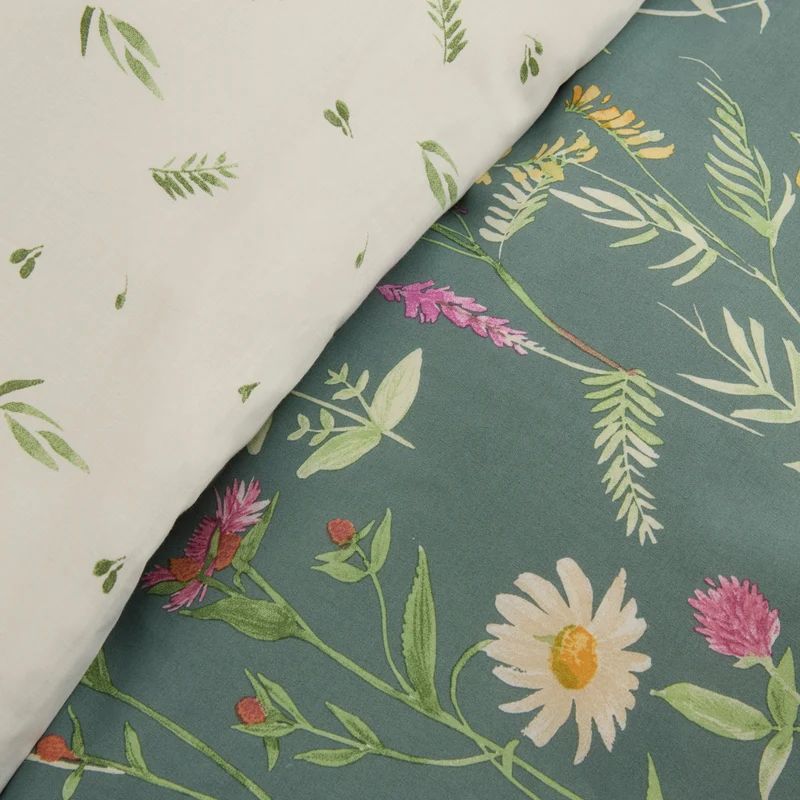 Karaca Evergreen Renforcé Bettwäsche-Set, Einzelbett, Grün