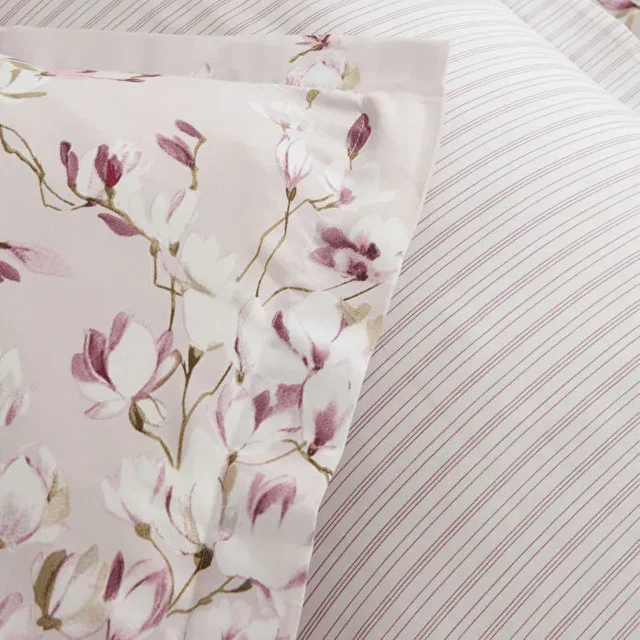 Karaca Pesla Bettwäsche-Set aus 100 % Baumwoll-Satin, Einzelbett, Rosa