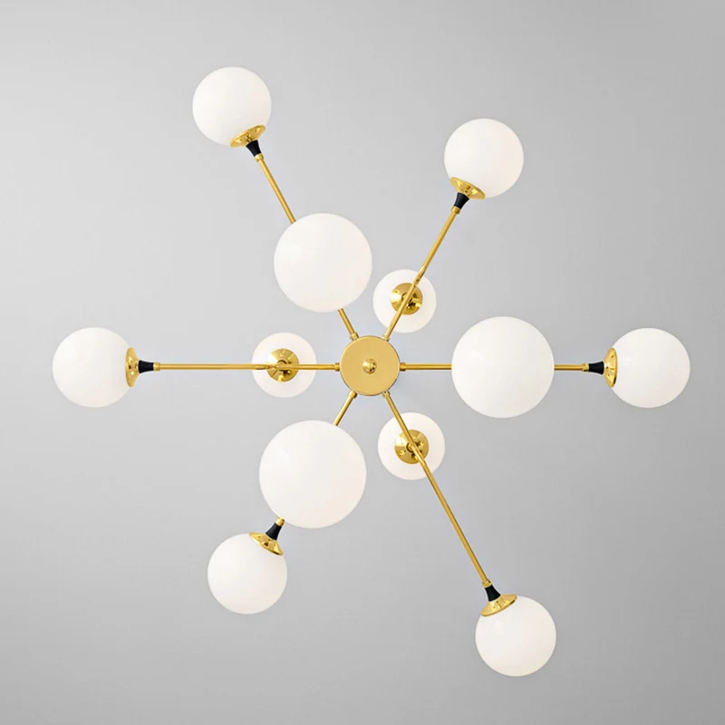 Brass and Blown Glass Suspension Lamp GALASSIA by Stilnovo