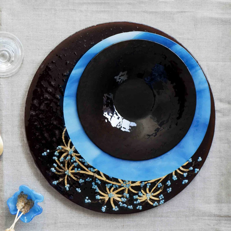 Murano Glass Dinnerware Set ORIENTE Brown by D.i. Più Andretto Design