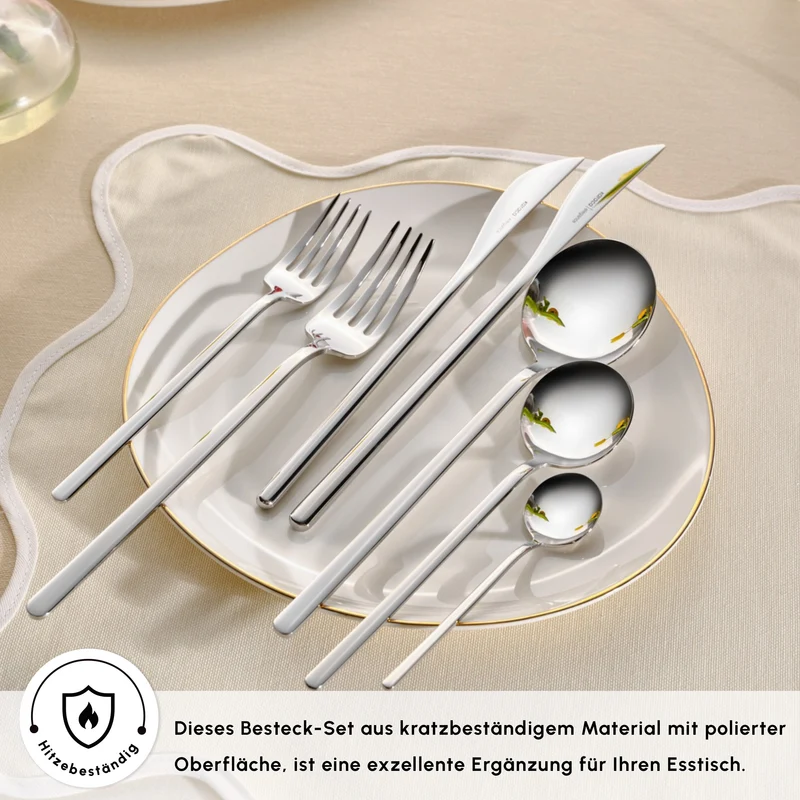 Karaca Focus 84-teiliges Besteckset für 12 Personen Mit Box