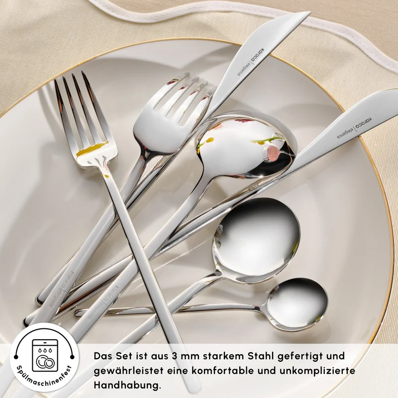 Karaca Focus 84-teiliges Besteckset für 12 Personen Mit Box