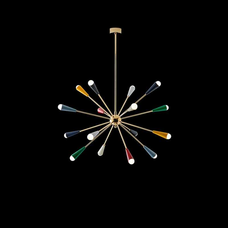 Brass Chandelier SPUTNIK by Stilnovo